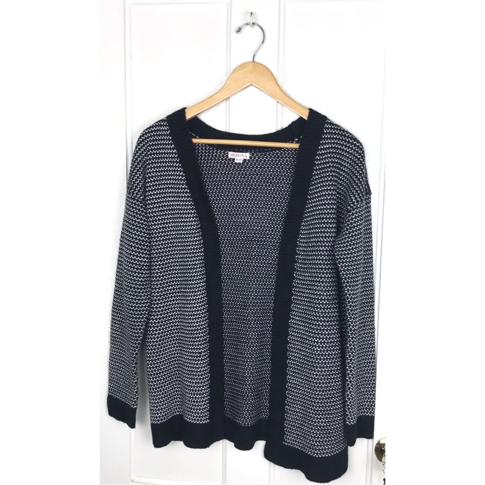 Merona : size : XS : Black & White Patterned casual open spring fall cardigan